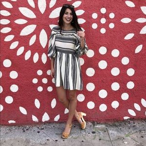 Free People Striped Flouncy Mini